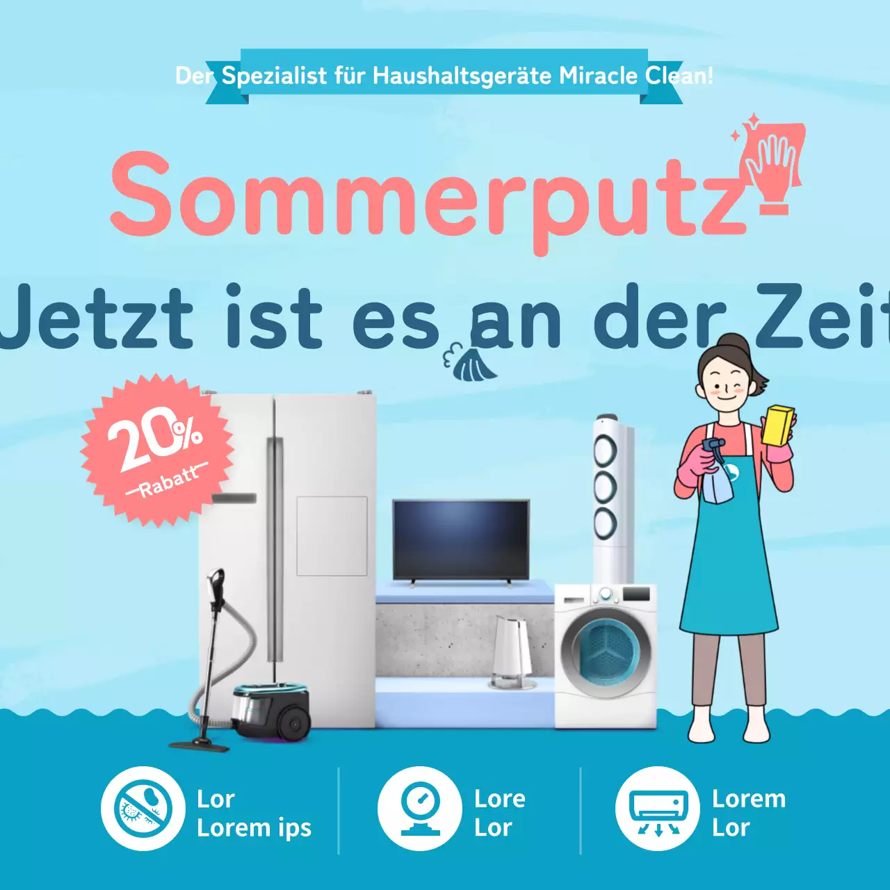 Blue Appliance Cleaning Rabattaktion