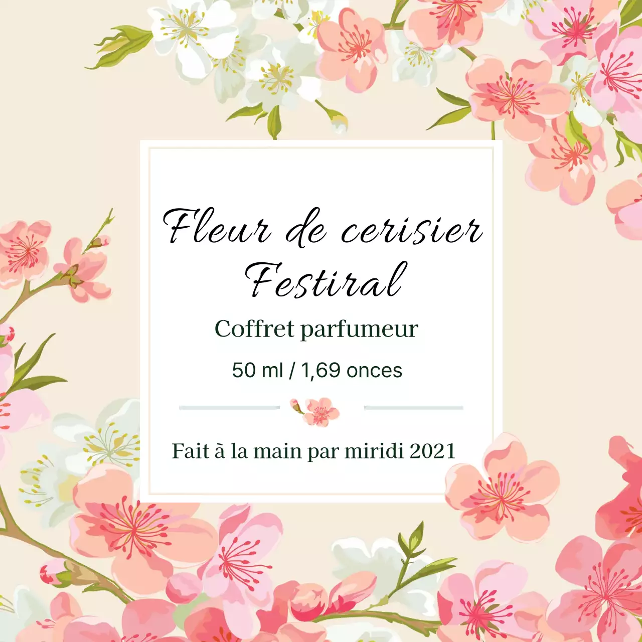 Étiquette de parfum vintage avec illustration rose