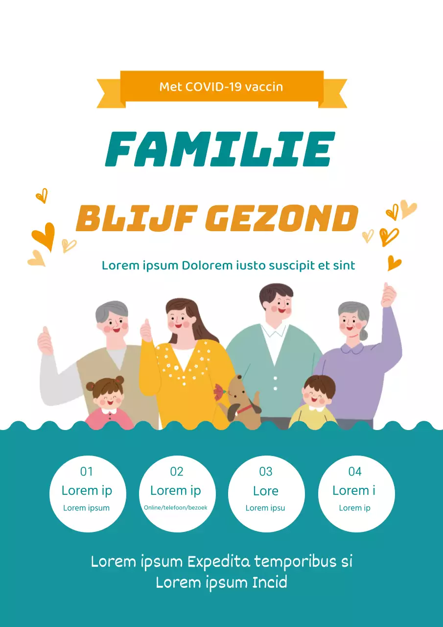 Blauwe en gele illustratie schone vaccin promotie