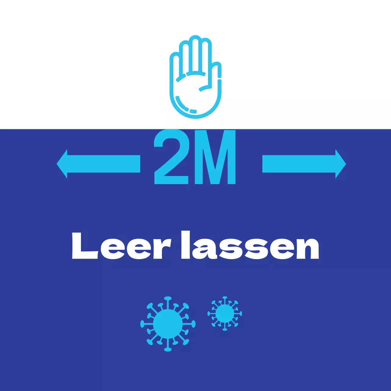 Blaue Beschriftung hervorgehoben Saubere Koronaabstände