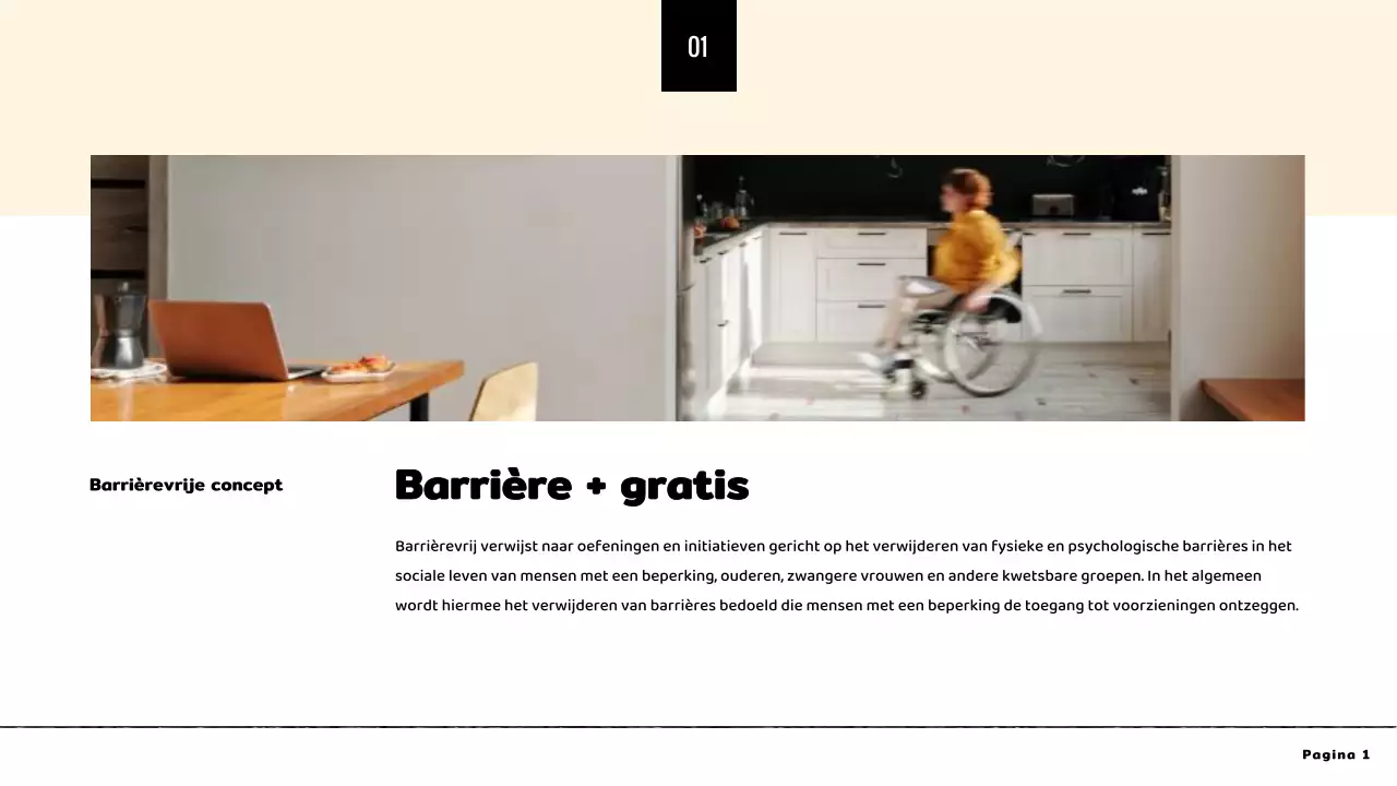 Gele minimalistische barrièrevrije designpresentatie