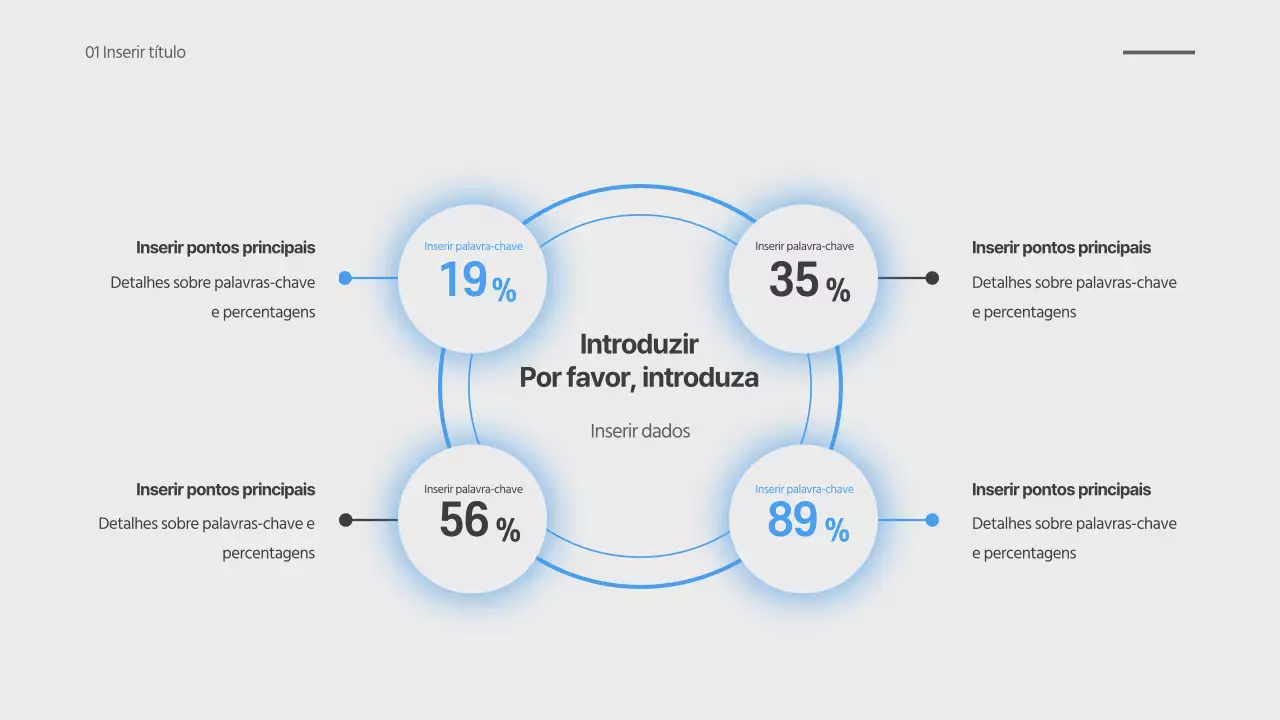 Desenho simples de gráfico SWOT concetual em cinzento e azul
