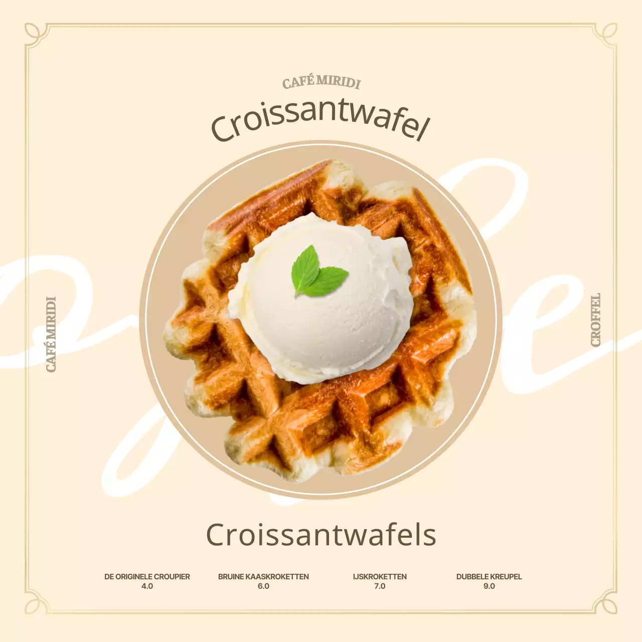 Vintage geel gehaakt café spandoek