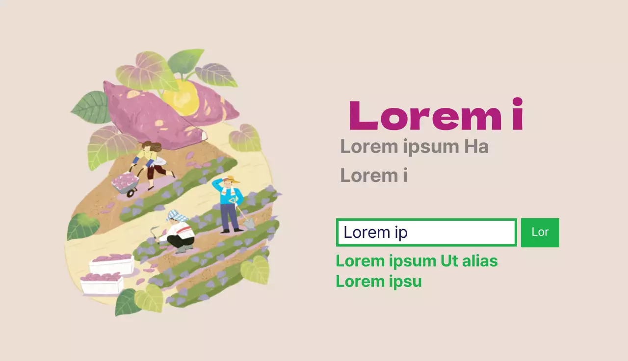 Ferme mignonne avec illustrations roses