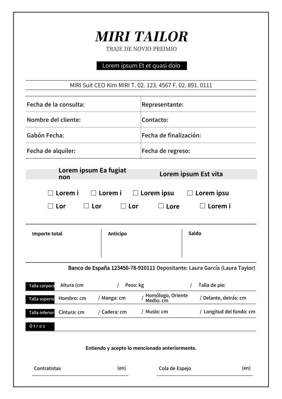 Un limpio contrato formal blanco-negro