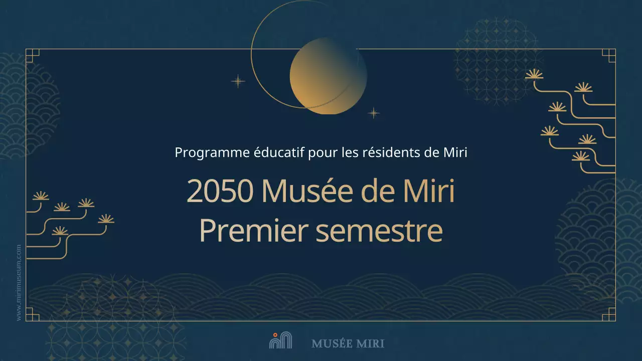 Plan de programme d'un musée à thème oriental bleu