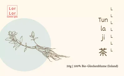 Minze Zeichnung Glockenblume Tee Aufkleber