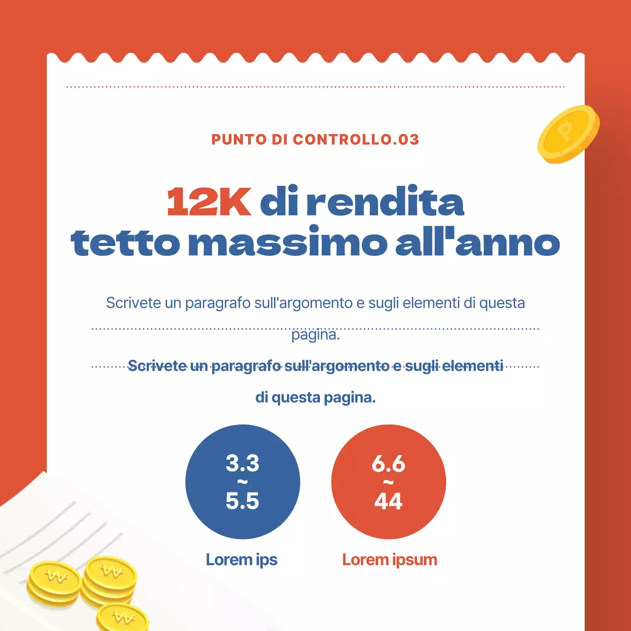Concetto di ricevuta blu e rossa Ricevuta della pensione Consigli per il risparmio fiscale