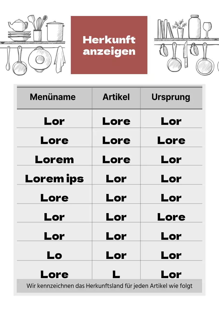 Rote Illustration sauberes Restaurant Herkunft