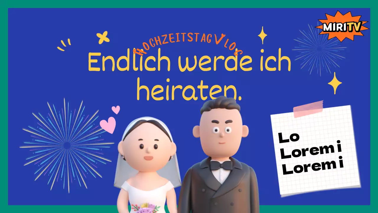 Ein hübsches blaues Hochzeitsplanungs-Vlog-Cover