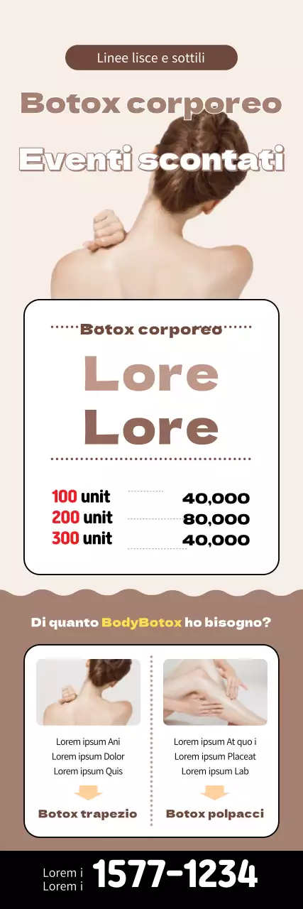 Banner promozionale marrone e semplice ritratto di chirurgia plastica