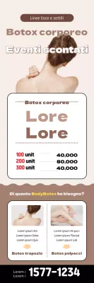 Banner promozionale marrone e semplice ritratto di chirurgia plastica