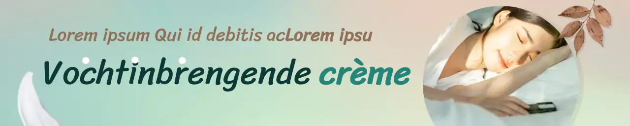 Herfst stemming vochtinbrengende crème cosmetica promotionele banner in bruin en turquoise horizontale rechthoek