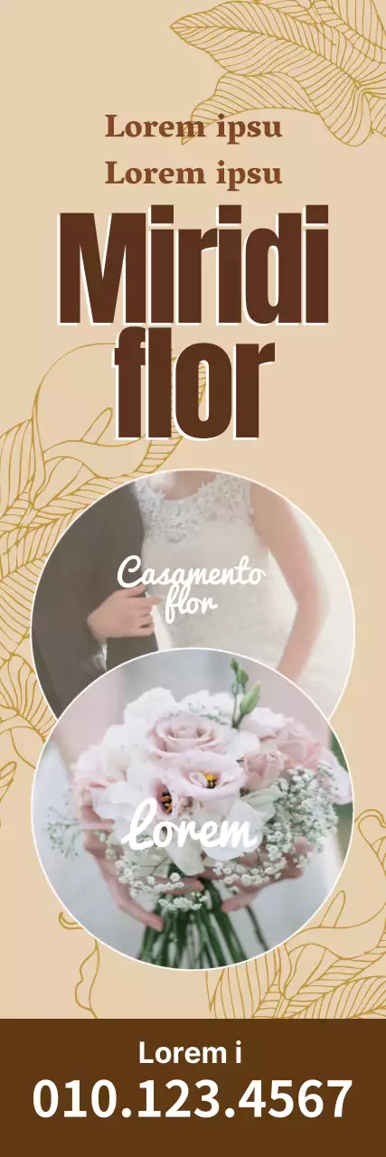 Promoção de casamento de florista vintage com ênfase na fotografia bege
