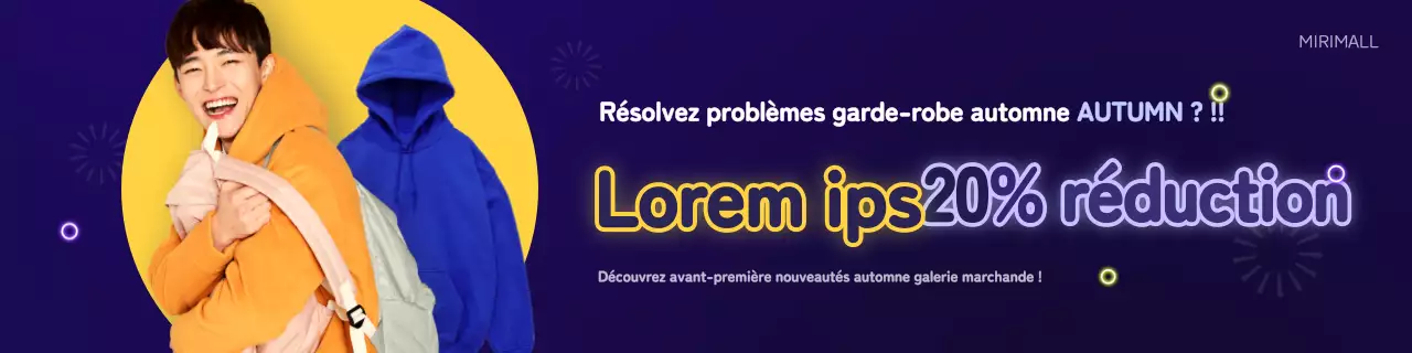 Concept de promotion de vêtements jaune fluo et bleu