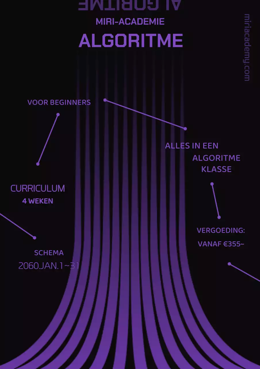 Algoritmische lesgids met concept van de paarse lijn