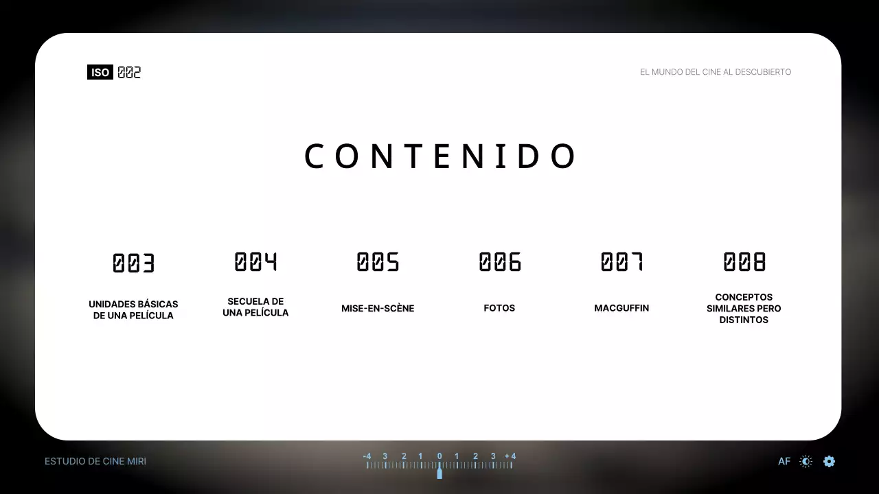 Introducción a los términos cinematográficos mediante el tema del visor