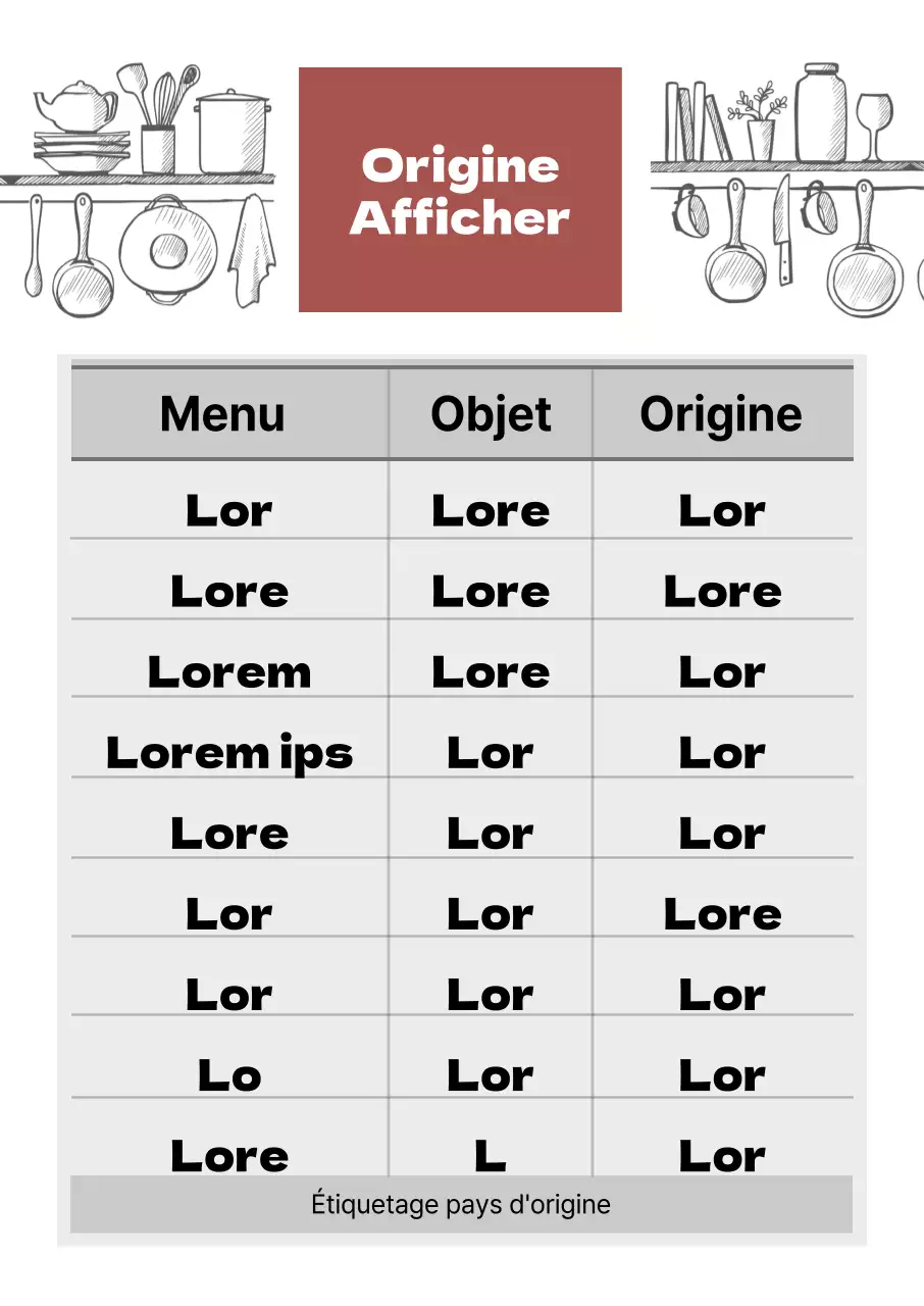 Illustration rouge restaurant propre origine