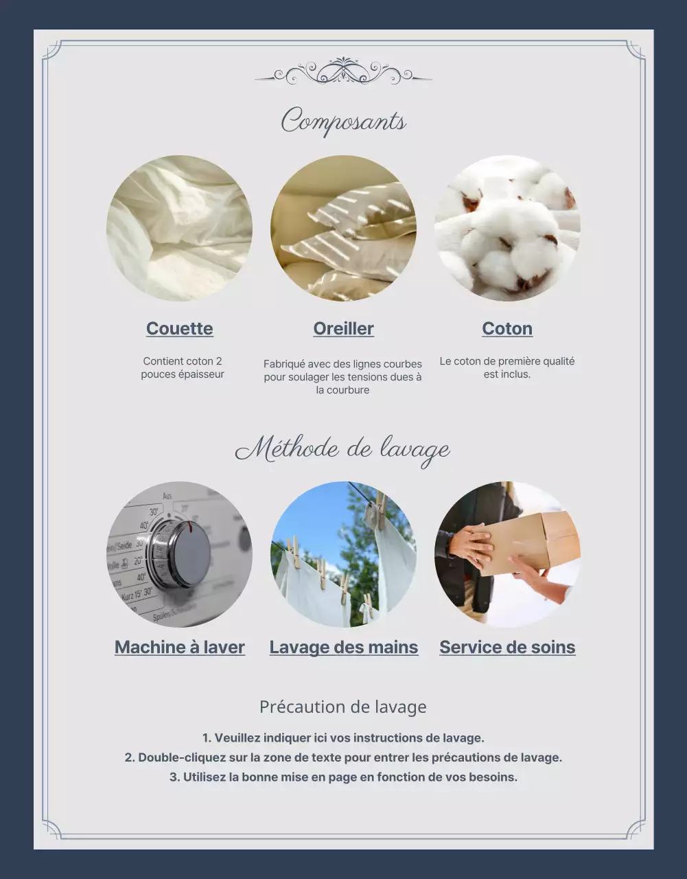 Page de détail de la literie pourpre et grise