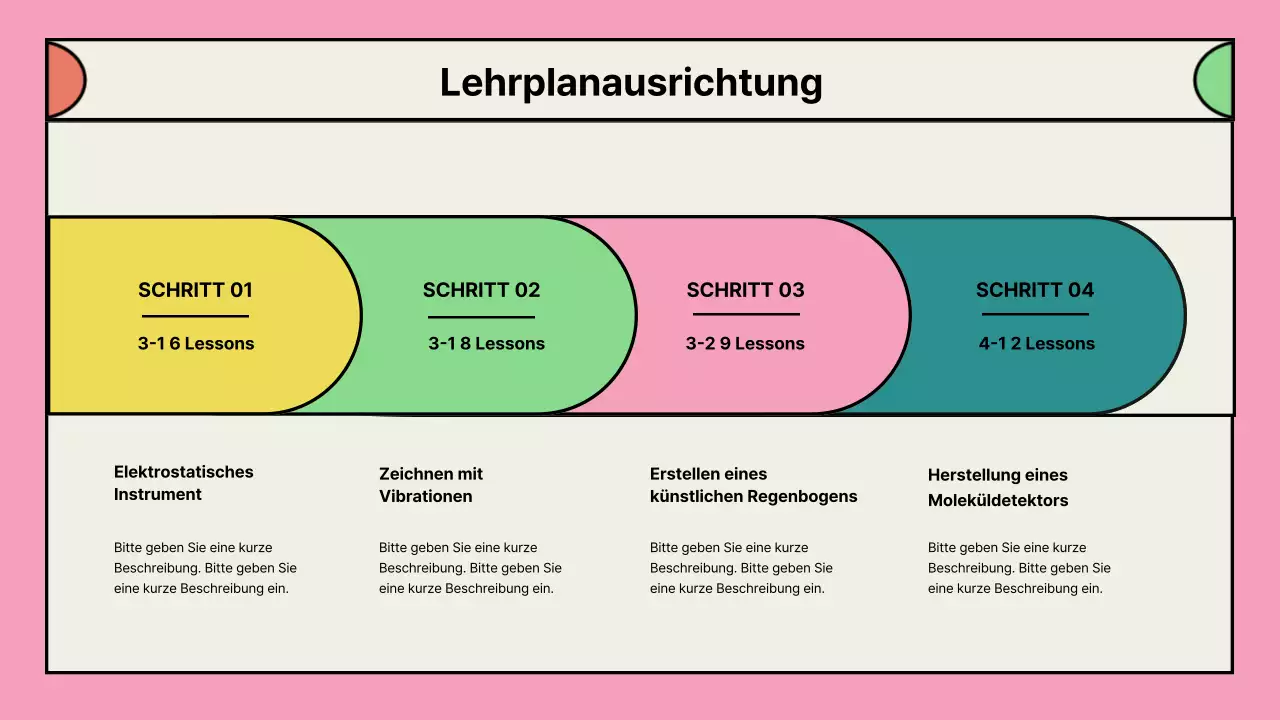 Portfolio von Vorschlägen für rosa außerschulische Programme