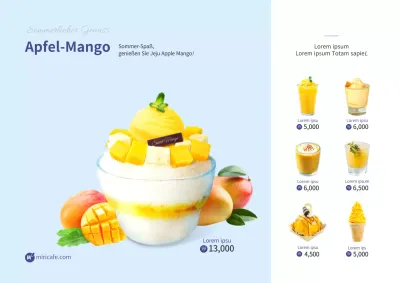 Hellblaues sauberes Bild hebt Mango-Getränk-Café hervor (Poster)