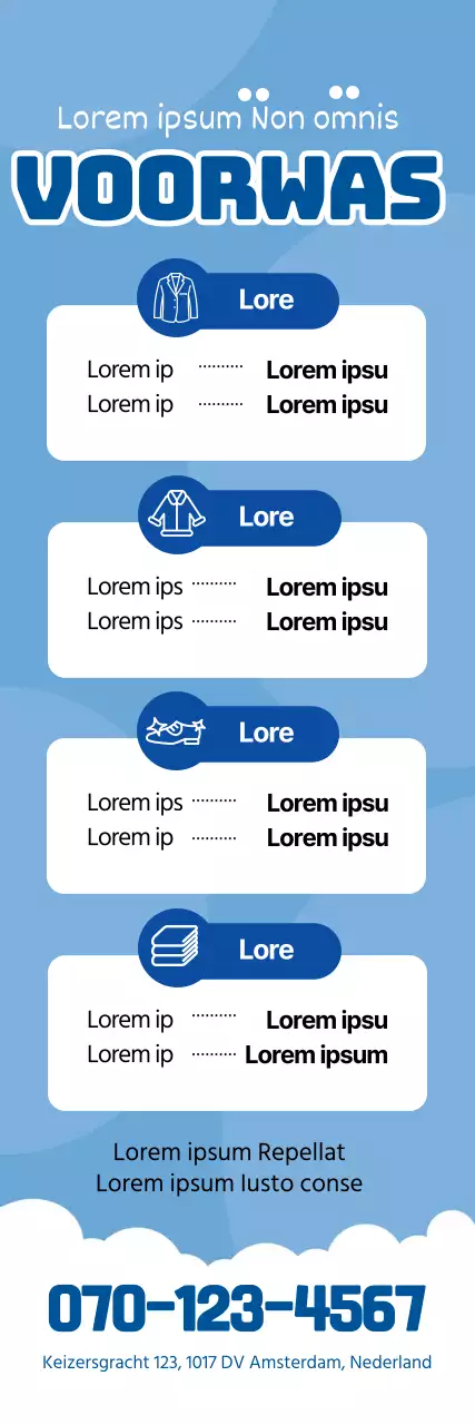 Blauwe illustratie voor een schone was
