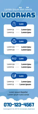 Blauwe illustratie voor een schone was