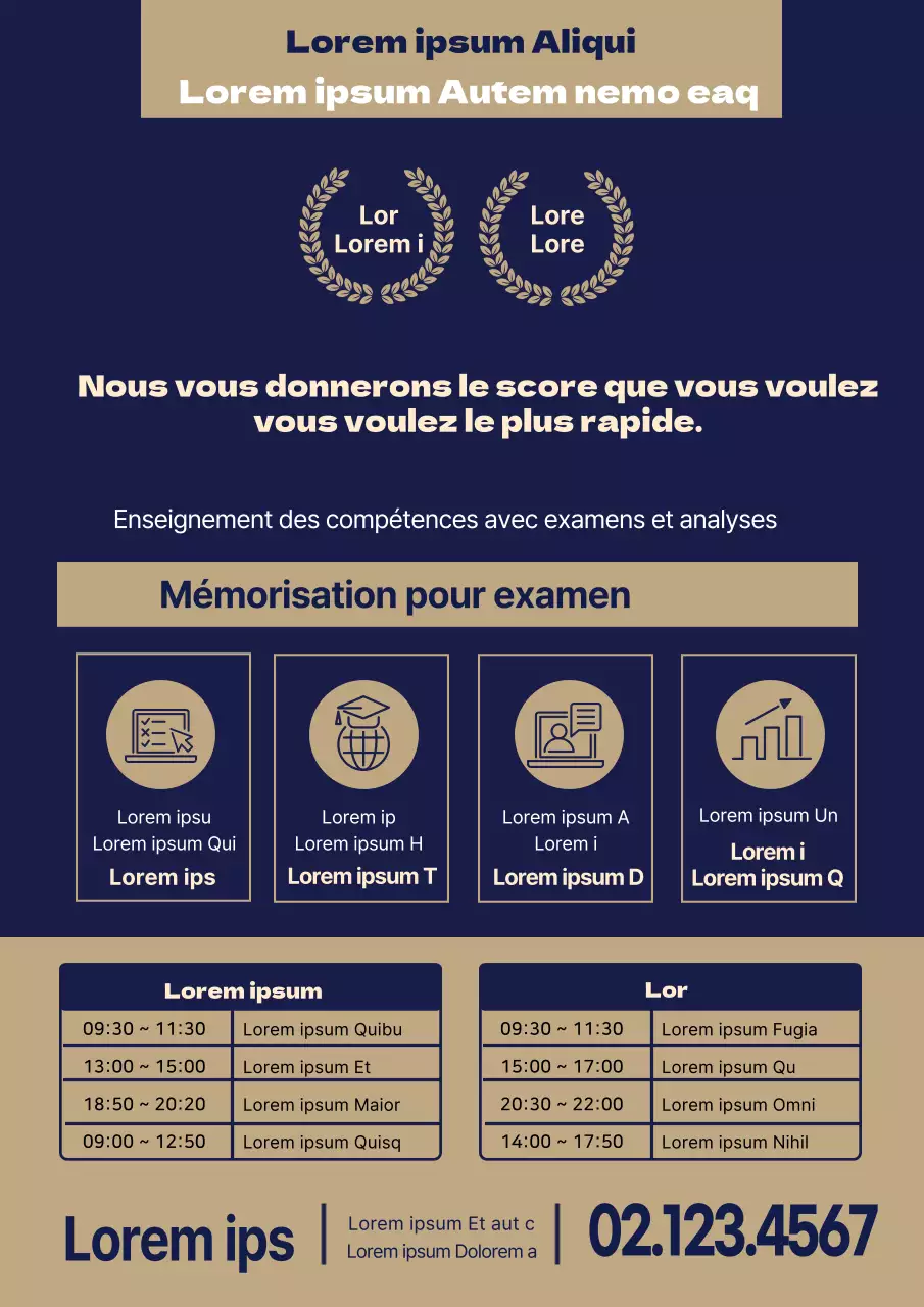 Bleu avec lettrage doréPromouvoir votre école