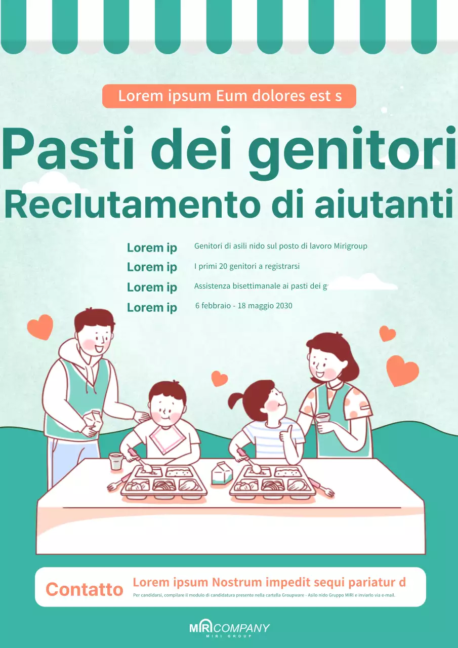 Verde / Assistenza all'infanzia / Webposter / Volontariato per aziende e organizzazioni