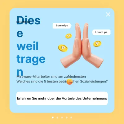 Das gelbe und hellblaue Unternehmenswohlbefinden stellt sich vor