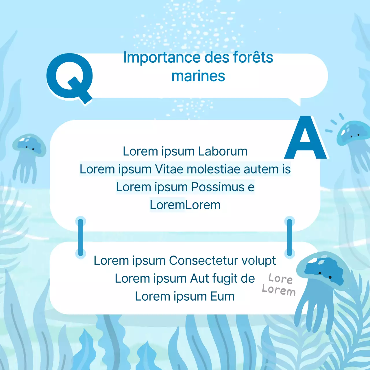 Qu'y a-t-il dans le ciel bleu de la journée de la forêt et des produits de la mer ?
