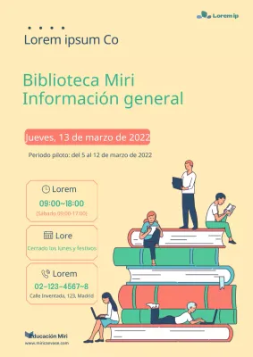 Cartel de apertura de la biblioteca