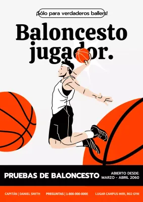 Anuncio de captación de socios con ilustraciones en naranja