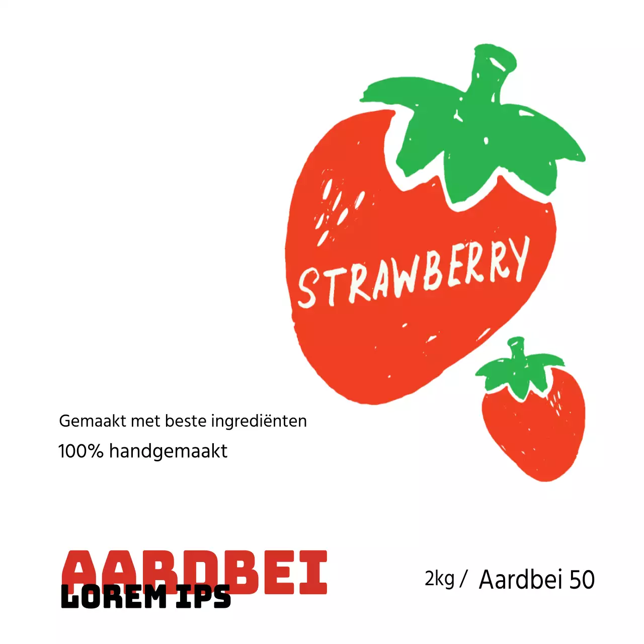 Etiketten voor zelfgemaakte jam van aardbeien