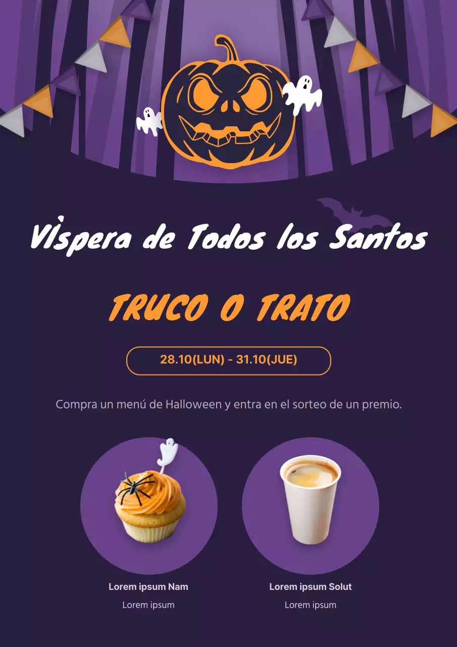Eventos del menú de bebidas de Halloween
