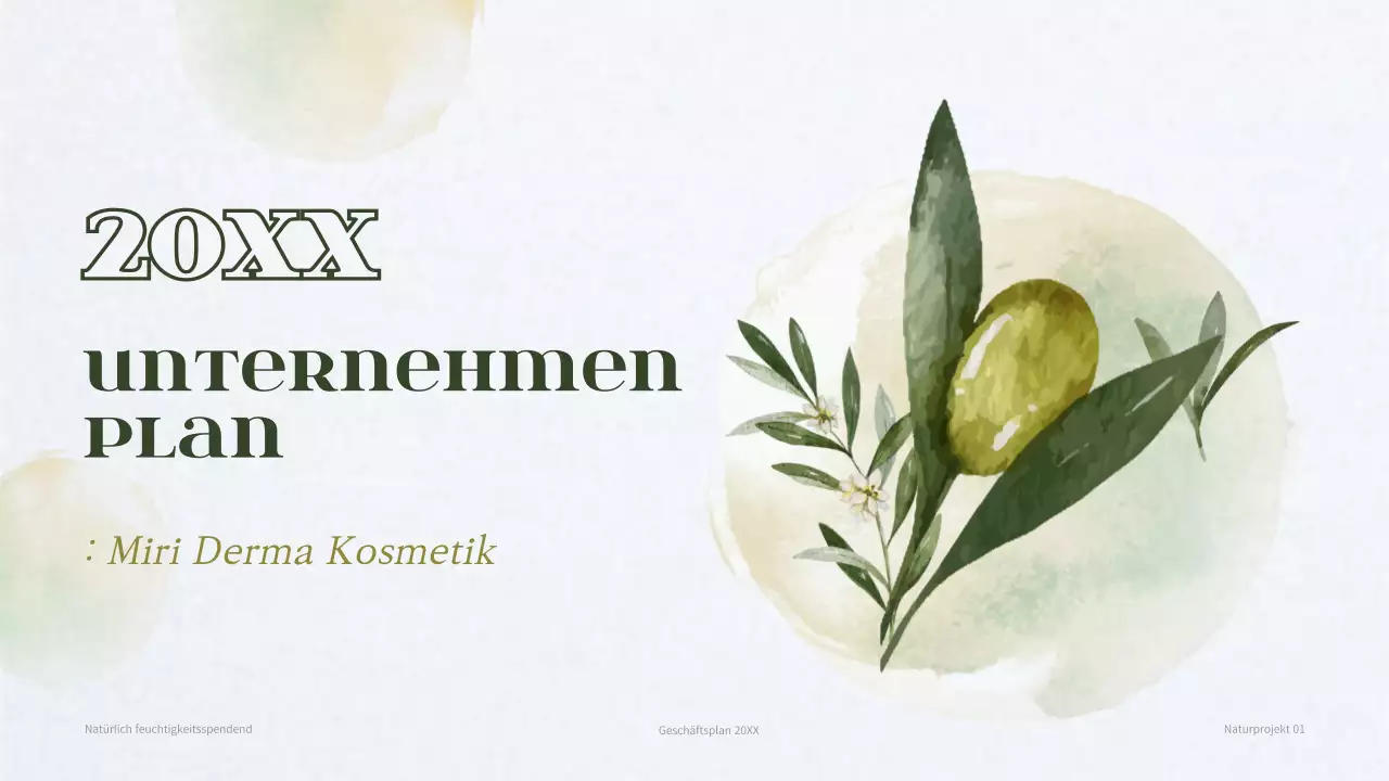 Geschäftsplan für ein dunkelgrünes Dermakosmetikkonzept