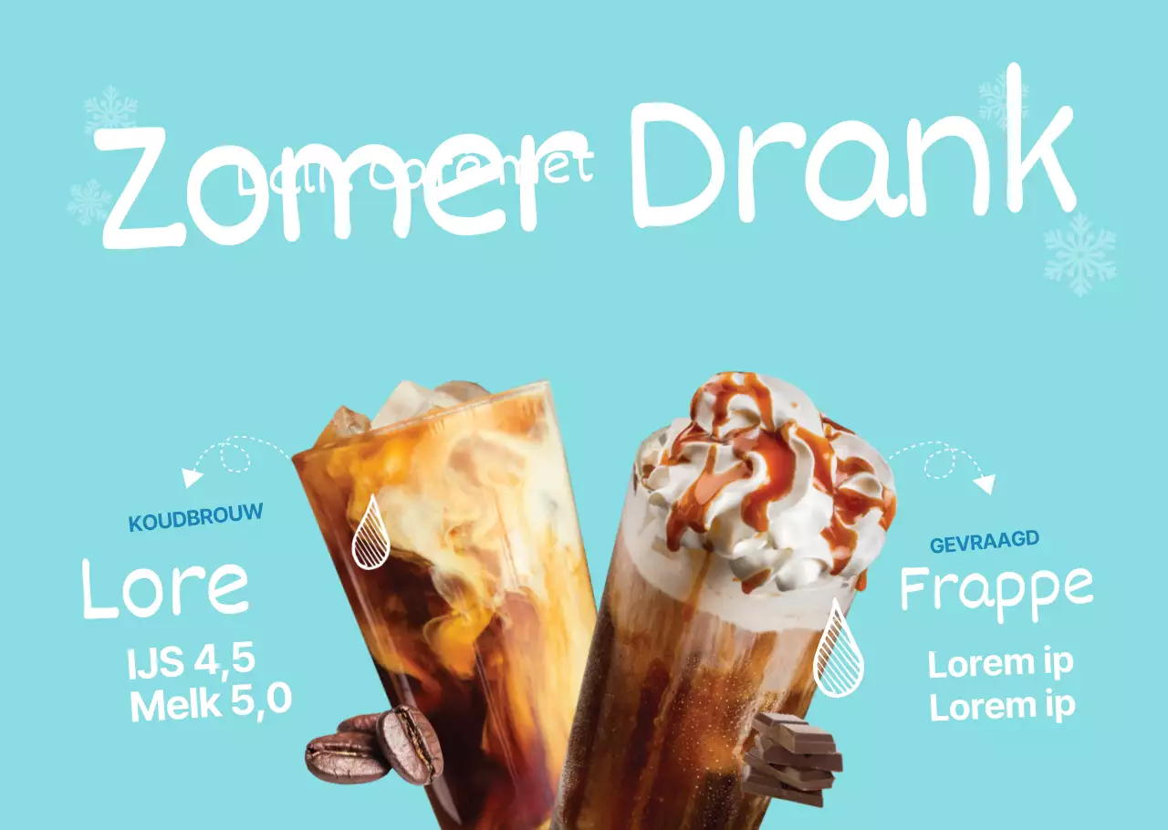 Koffiezomerdrank met de nadruk op de titel