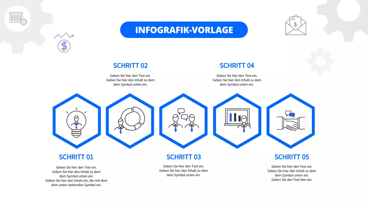 Blaue Geschäftswegkarte Infografik Vorlage Businessplan