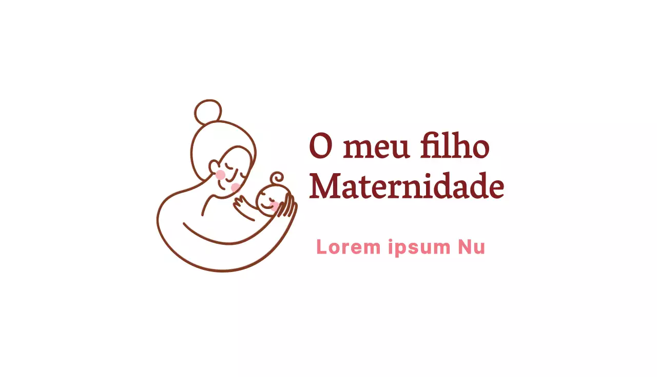 Cartão de visita de maternidade com ilustração cor-de-rosa