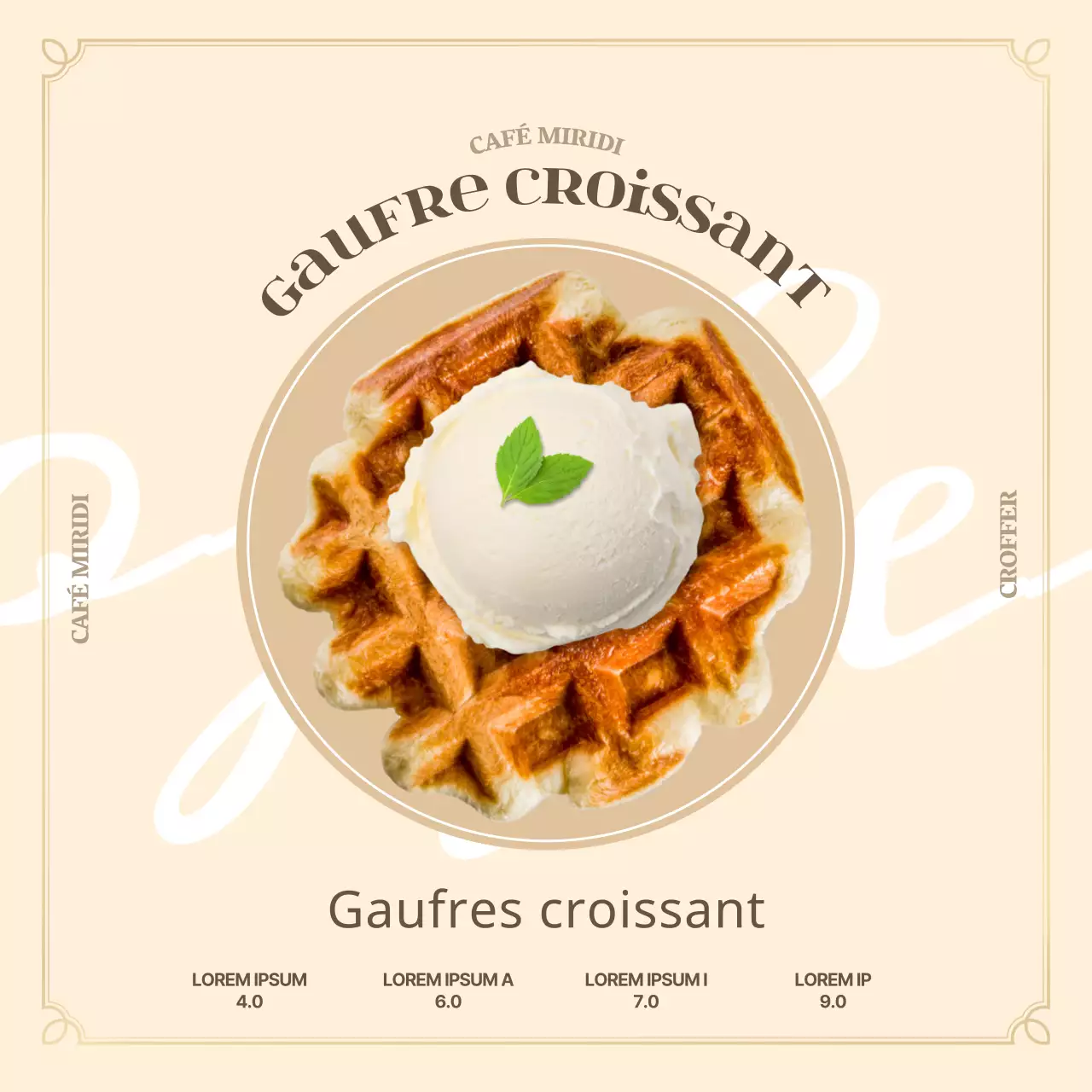 Bannière de café vintage jaune au crochet