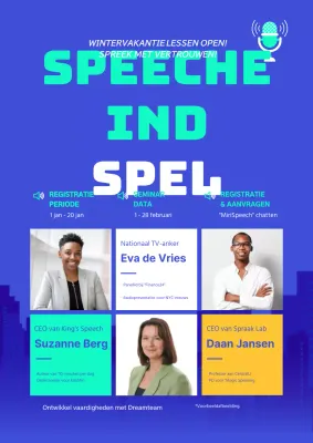 Marineblauw mint schoon rasterstijl spraakcursus thema