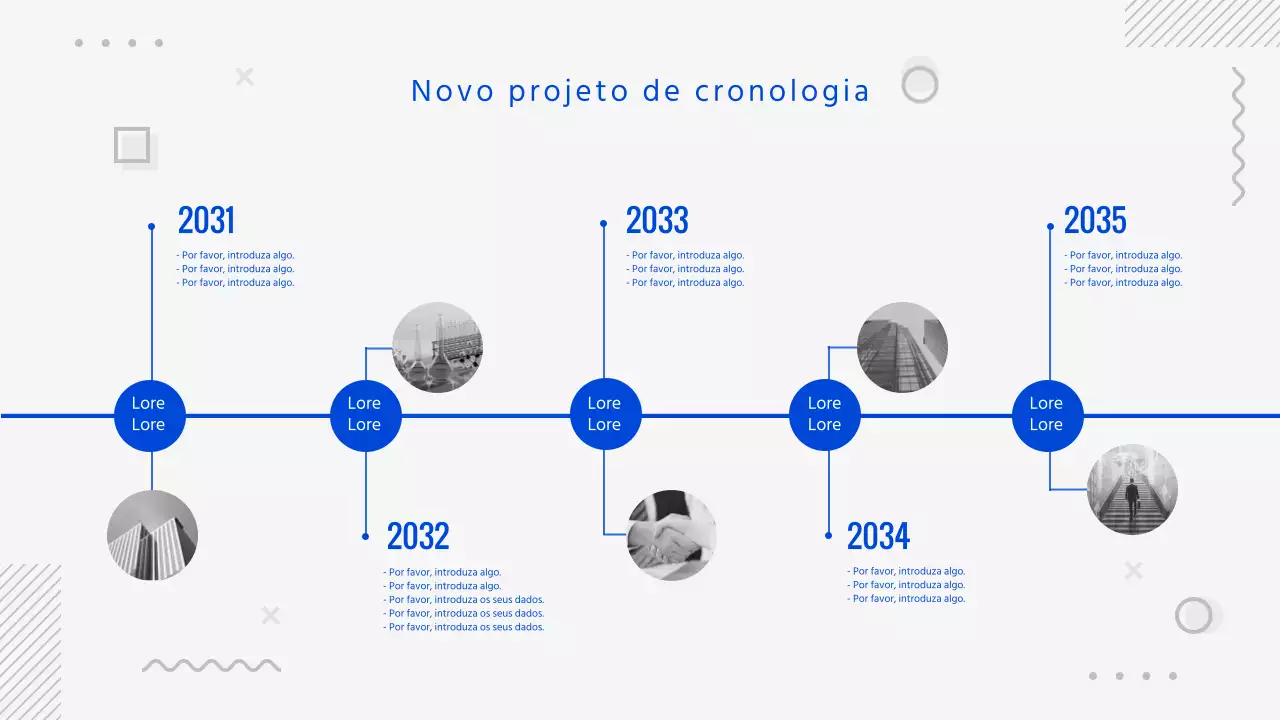 Grey Blue Timeline Project Infográfico História da empresa NEW TIMELINE PROJECT