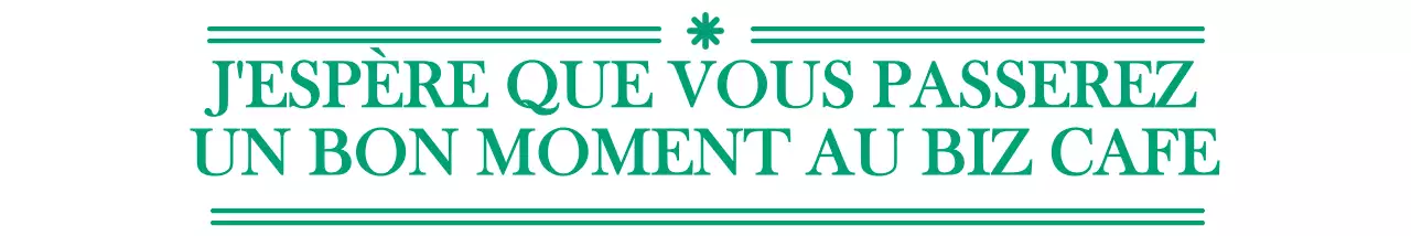 Texte vert et émotionnel style papeterie cafe