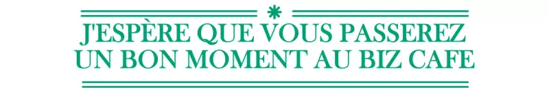 Texte vert et émotionnel style papeterie cafe