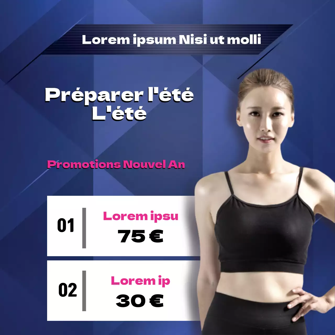 Mettre en évidence les photos bleues pour promouvoir une bonne forme physique