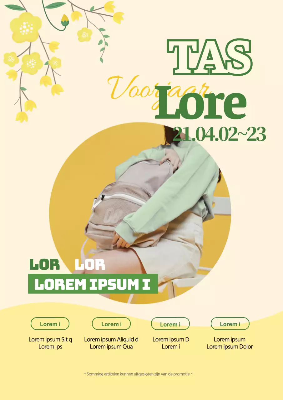 Geel Groen Foto Markeer Nette Lente Tassen Promoot een verkoop evenement