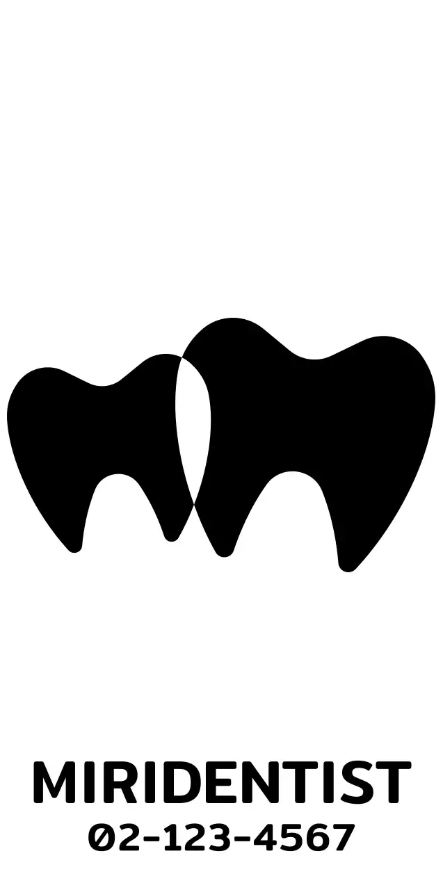 Logótipo com símbolo de dente simples em preto para promoção e promoção dentária