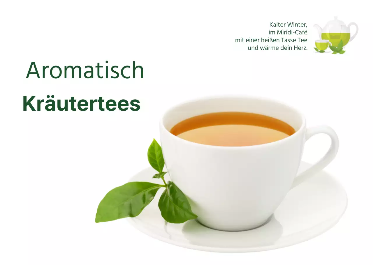 Grünes Essen Fotografie Kräutertee-Folien für Cafés