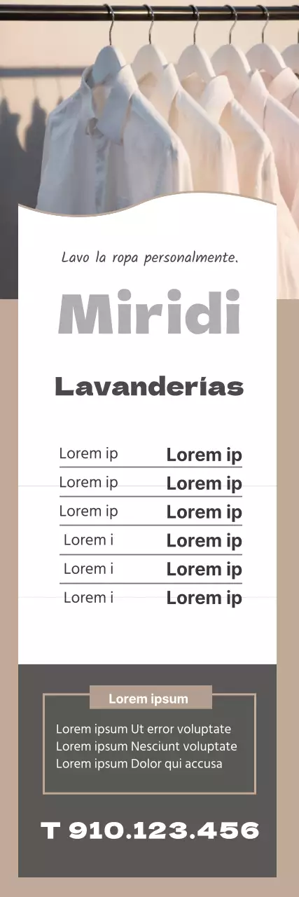 Resaltar letras de foto marrón Promueve una lavandería limpia