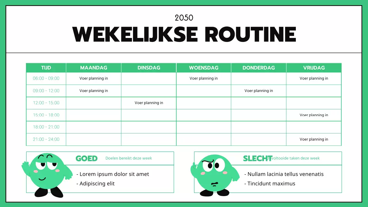 Zakelijke GoodNotes met mintkleurige zwarte lijnen